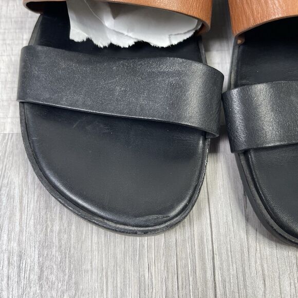 Hermes Black/Brown Leather Ionie Sandals Size 41 Men’s 8 RARE - Picture 9 of 14